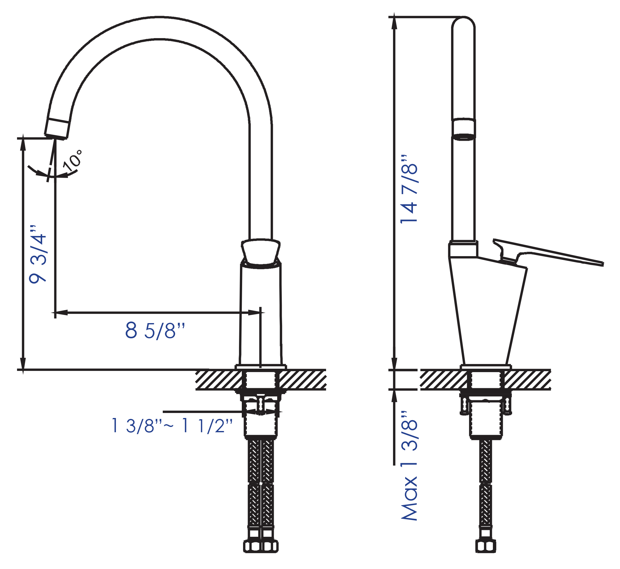 ALFI Brand - Brushed Nickel Gooseneck Single Hole Bathroom Faucet | AB3600-BN ALFI Brand - Brushed Nickel Gooseneck Single Hole Bathroom Faucet | AB3600-BN