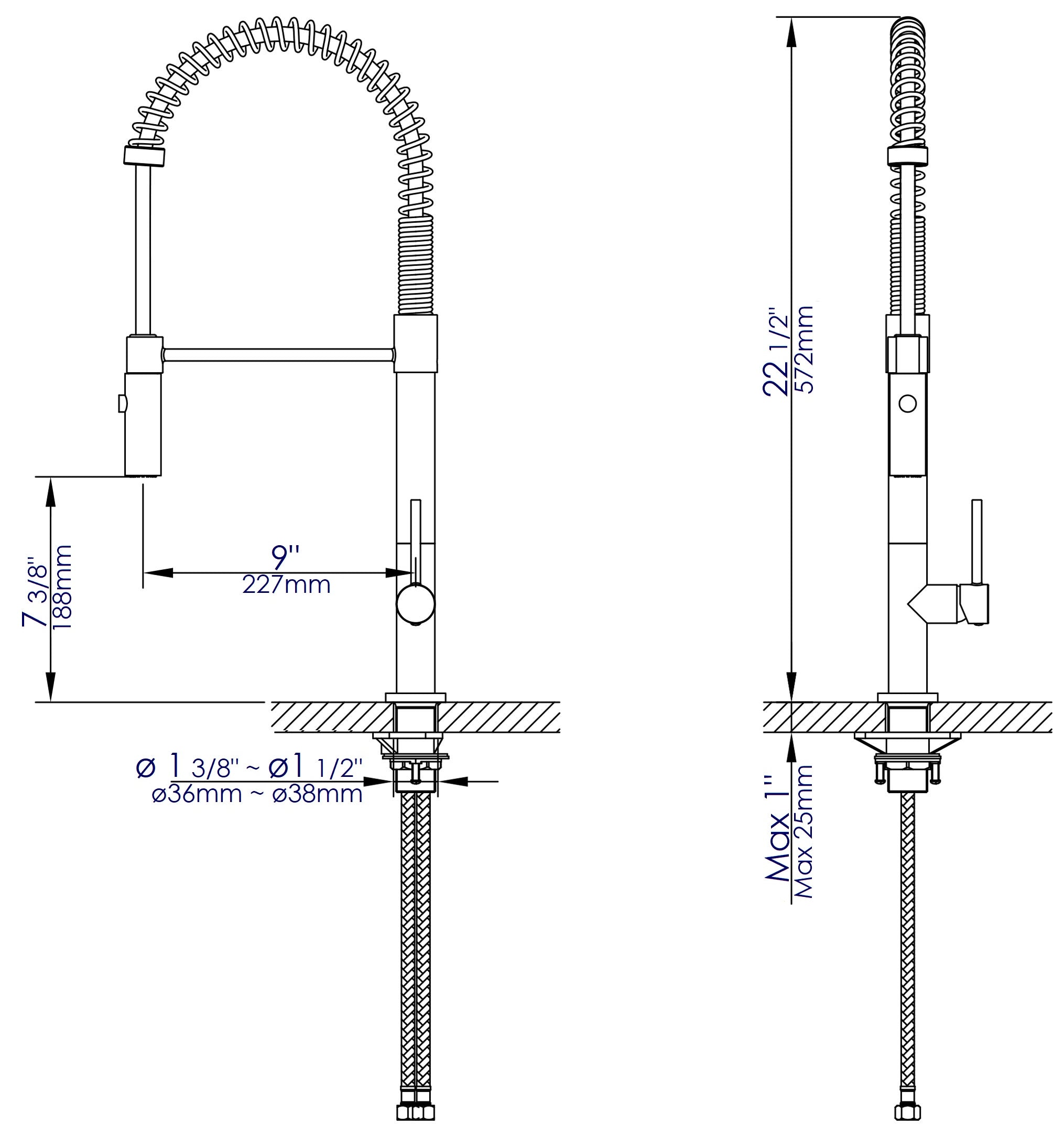 ALFI Brand - Polished Chrome Commercial Spring Kitchen Faucet | ABKF3732-PC ALFI Brand - Polished Chrome Commercial Spring Kitchen Faucet | ABKF3732-PC