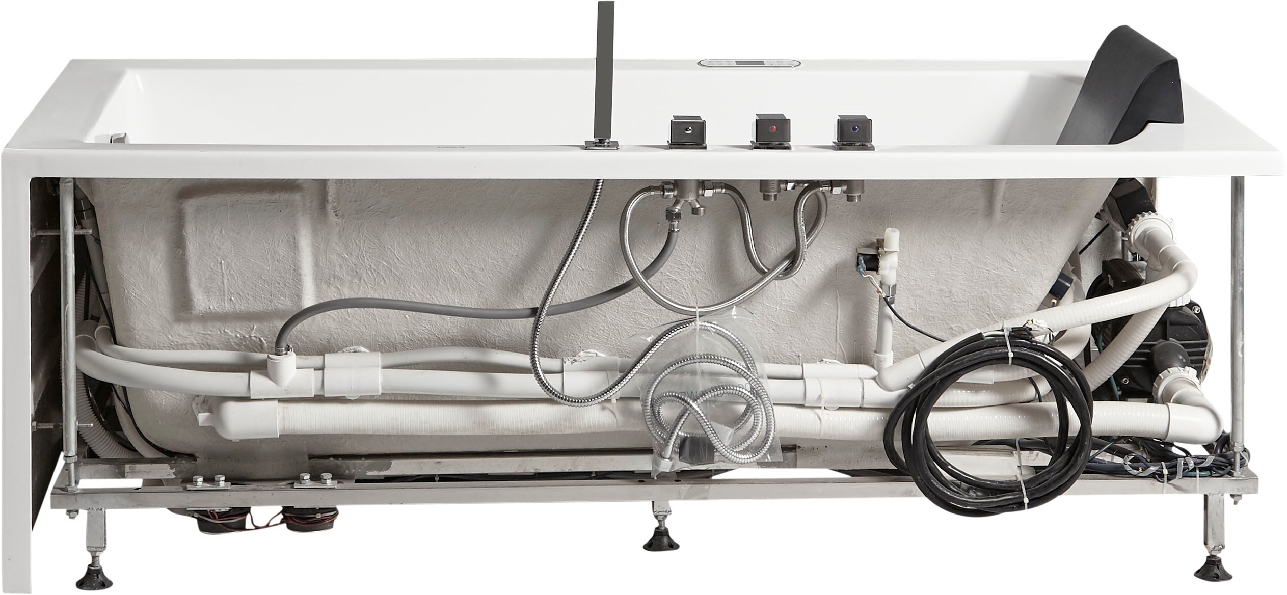 EAGO - 6 ft Acrylic White Rectangular Whirlpool Bathtub w Fixtures | AM154ETL-R6 EAGO - 6 ft Acrylic White Rectangular Whirlpool Bathtub w Fixtures | AM154ETL-R6