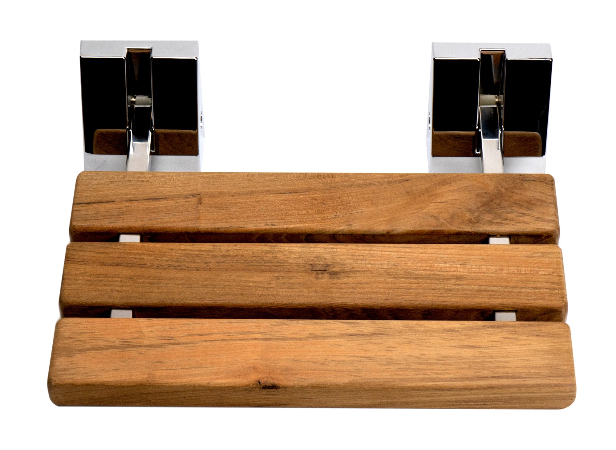 ALFI Brand - Polished Chrome 16" Folding Teak Wood Shower Seat Bench | ABS16S-PC ALFI Brand - Polished Chrome 16" Folding Teak Wood Shower Seat Bench | ABS16S-PC