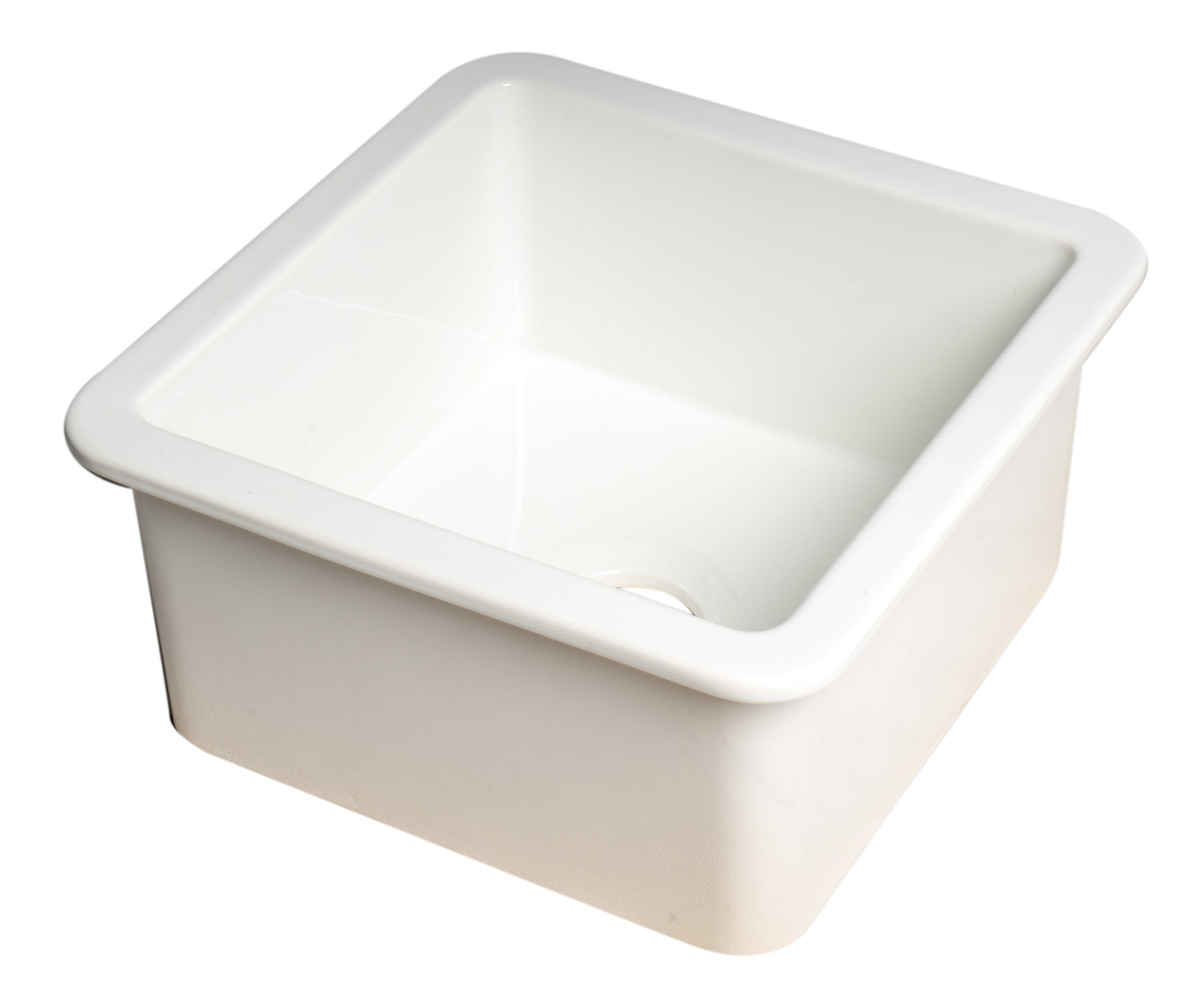 ALFI Brand - White Square 18" x 18" Undermount / Drop In Fireclay Prep Sink | ABF1818S-W ALFI Brand - White Square 18" x 18" Undermount / Drop In Fireclay Prep Sink | ABF1818S-W