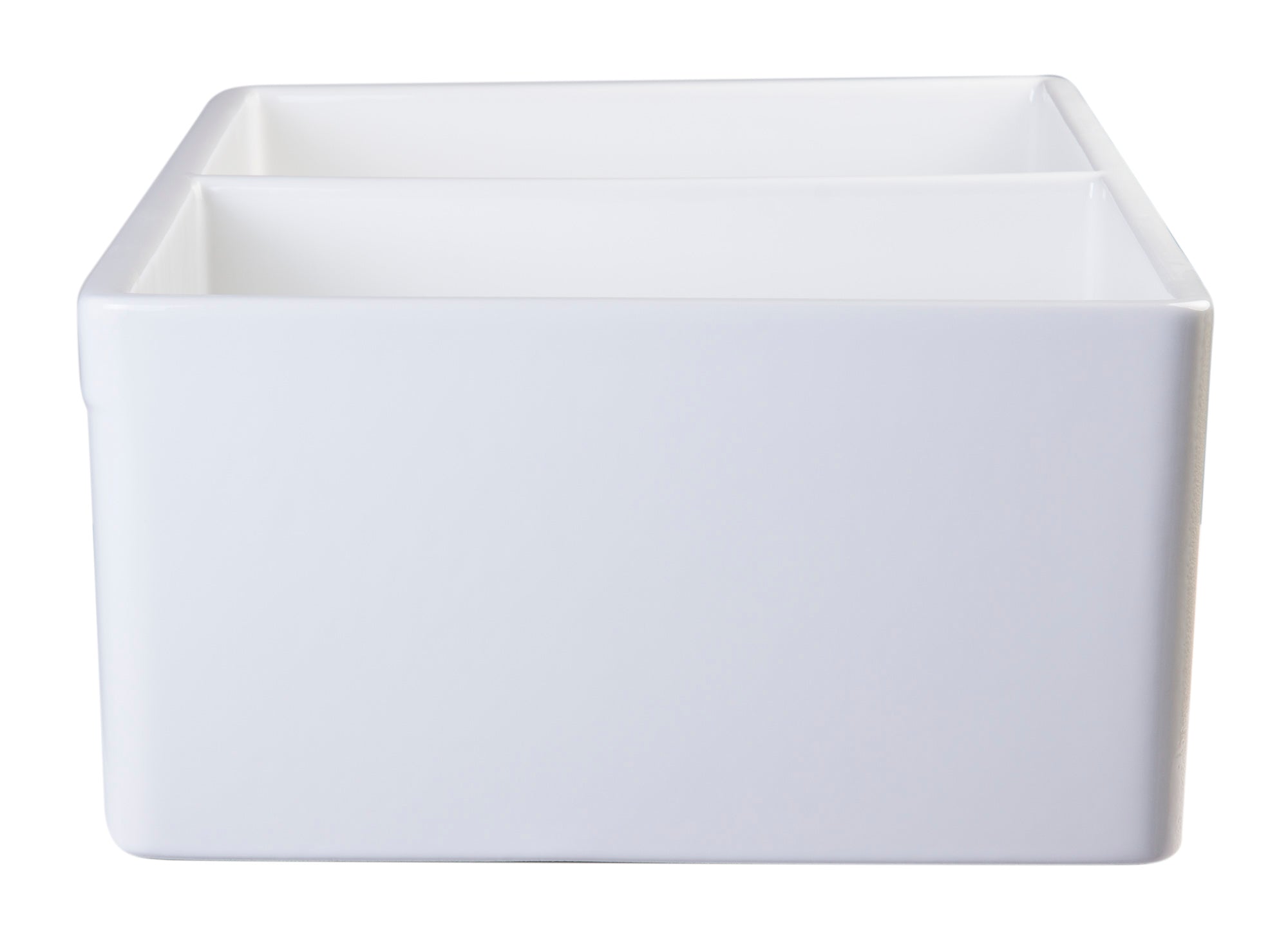 ALFI Brand - White 32" Fluted Apron Double Bowl Fireclay Farmhouse Kitchen Sink | AB537-W ALFI Brand - White 32" Fluted Apron Double Bowl Fireclay Farmhouse Kitchen Sink | AB537-W