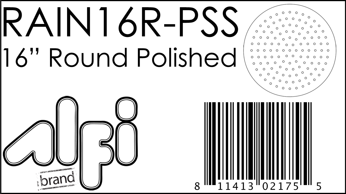 ALFI Brand - Solid Polished Stainless Steel 16" Round Ultra Thin Rain Shower Head | RAIN16R-PSS ALFI Brand - Solid Polished Stainless Steel 16" Round Ultra Thin Rain Shower Head | RAIN16R-PSS