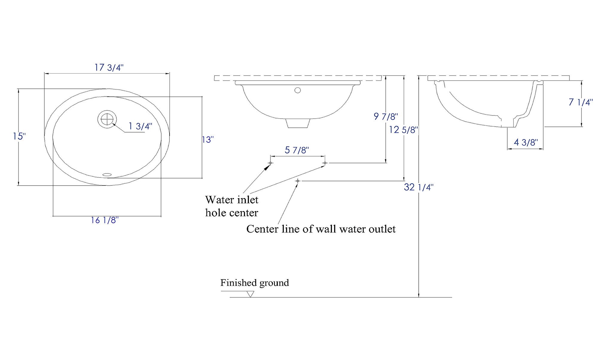 EAGO - White Ceramic 18"x15" Undermount Oval Bathroom Sink | BC224 EAGO - White Ceramic 18"x15" Undermount Oval Bathroom Sink | BC224