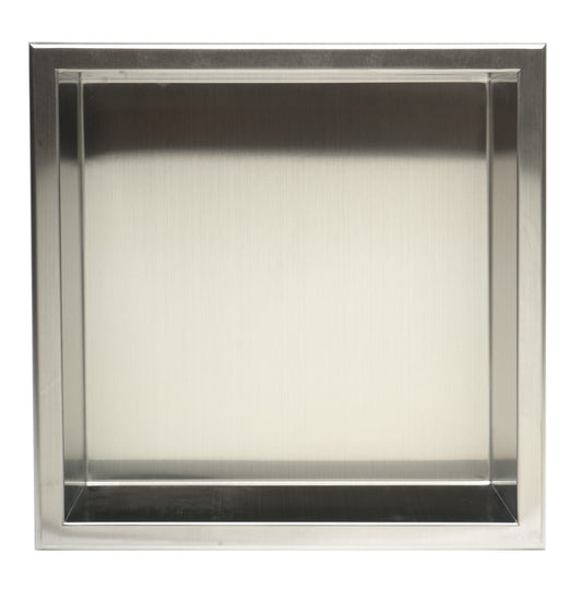 ALFI Brand - 12 x 12 Brushed Stainless Steel Square Single Shelf Bath Shower Niche | ABN1212-BSS
