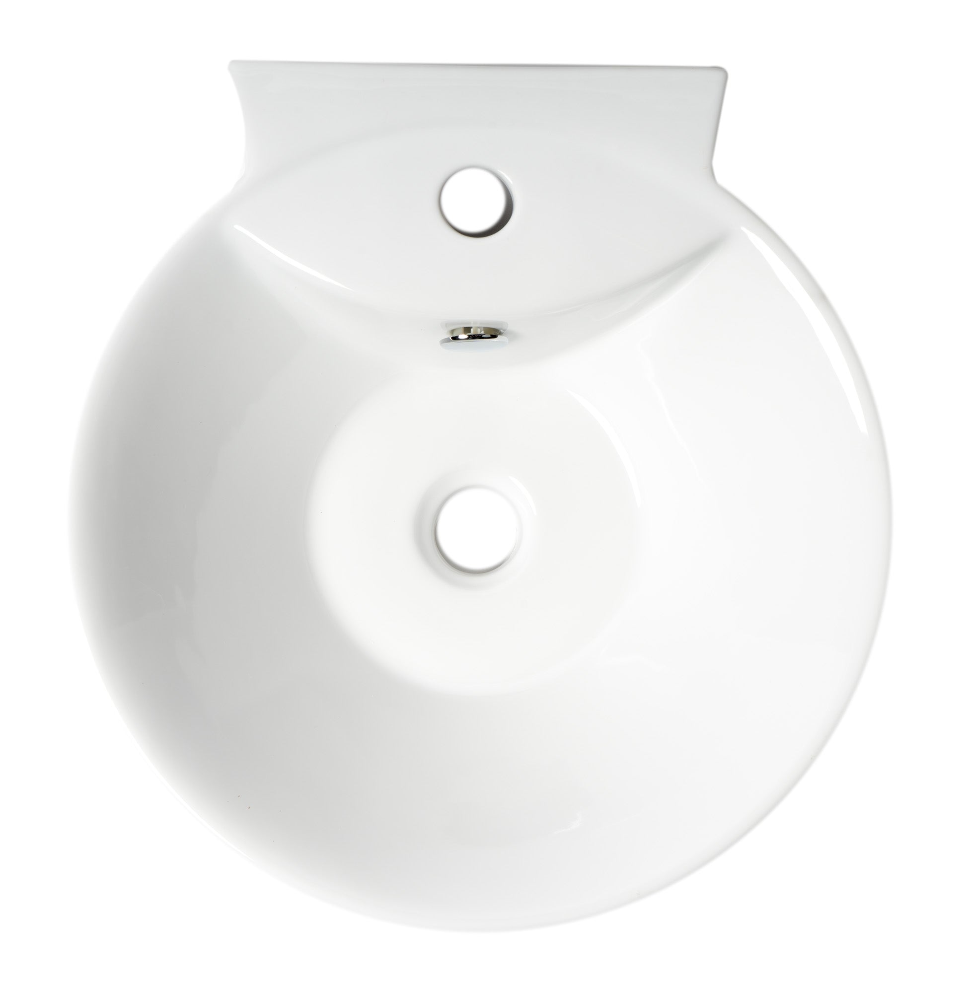 ALFI Brand - White 17" Round Wall Mounted Ceramic Sink with Faucet Hole | ABC113 ALFI Brand - White 17" Round Wall Mounted Ceramic Sink with Faucet Hole | ABC113