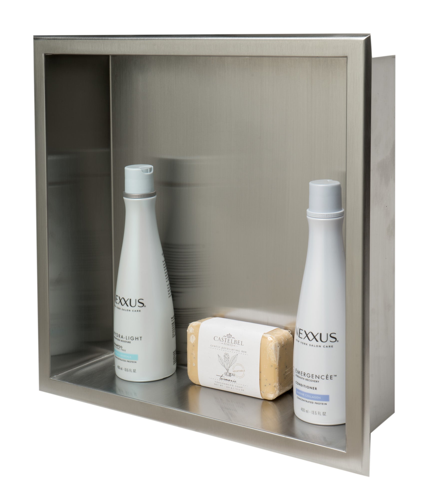 ALFI Brand - 16 x 16 Brushed Stainless Steel Square Single Shelf Bath Shower Niche | ABN1616-BSS ALFI Brand - 16 x 16 Brushed Stainless Steel Square Single Shelf Bath Shower Niche | ABN1616-BSS