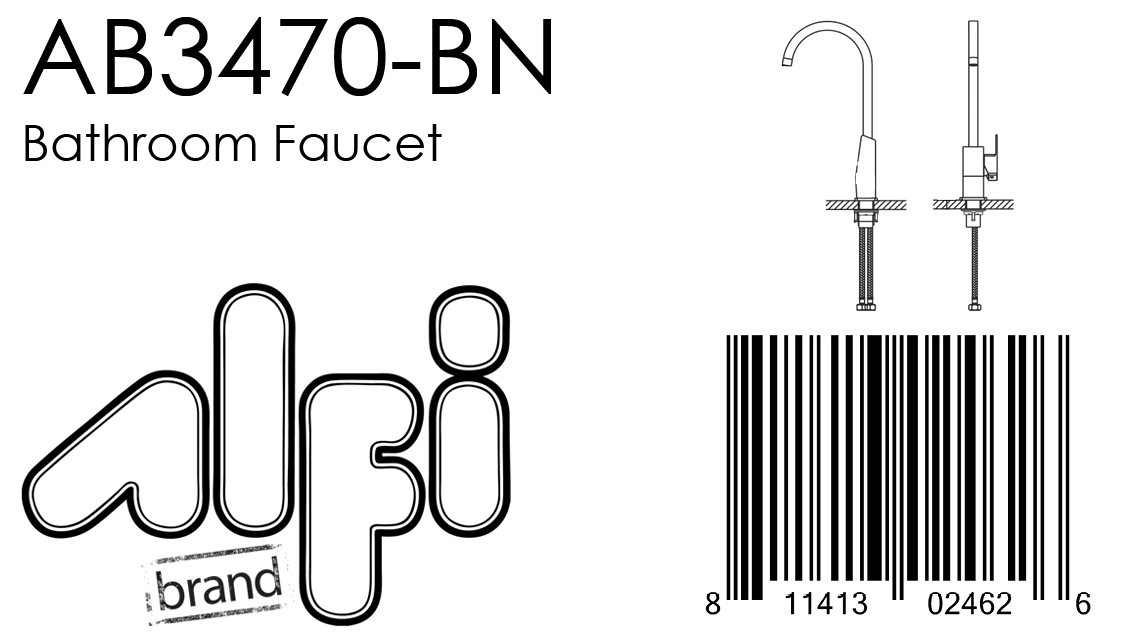 ALFI Brand - Brushed Nickel Gooseneck Single Hole Bathroom Faucet | AB3470-BN ALFI Brand - Brushed Nickel Gooseneck Single Hole Bathroom Faucet | AB3470-BN