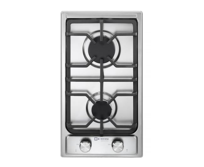 Verona - Verona 12" Designer Gas Cooktop - Brass Burners - SS - 2 Burners Verona - Verona 12" Designer Gas Cooktop - Brass Burners - SS - 2 Burners