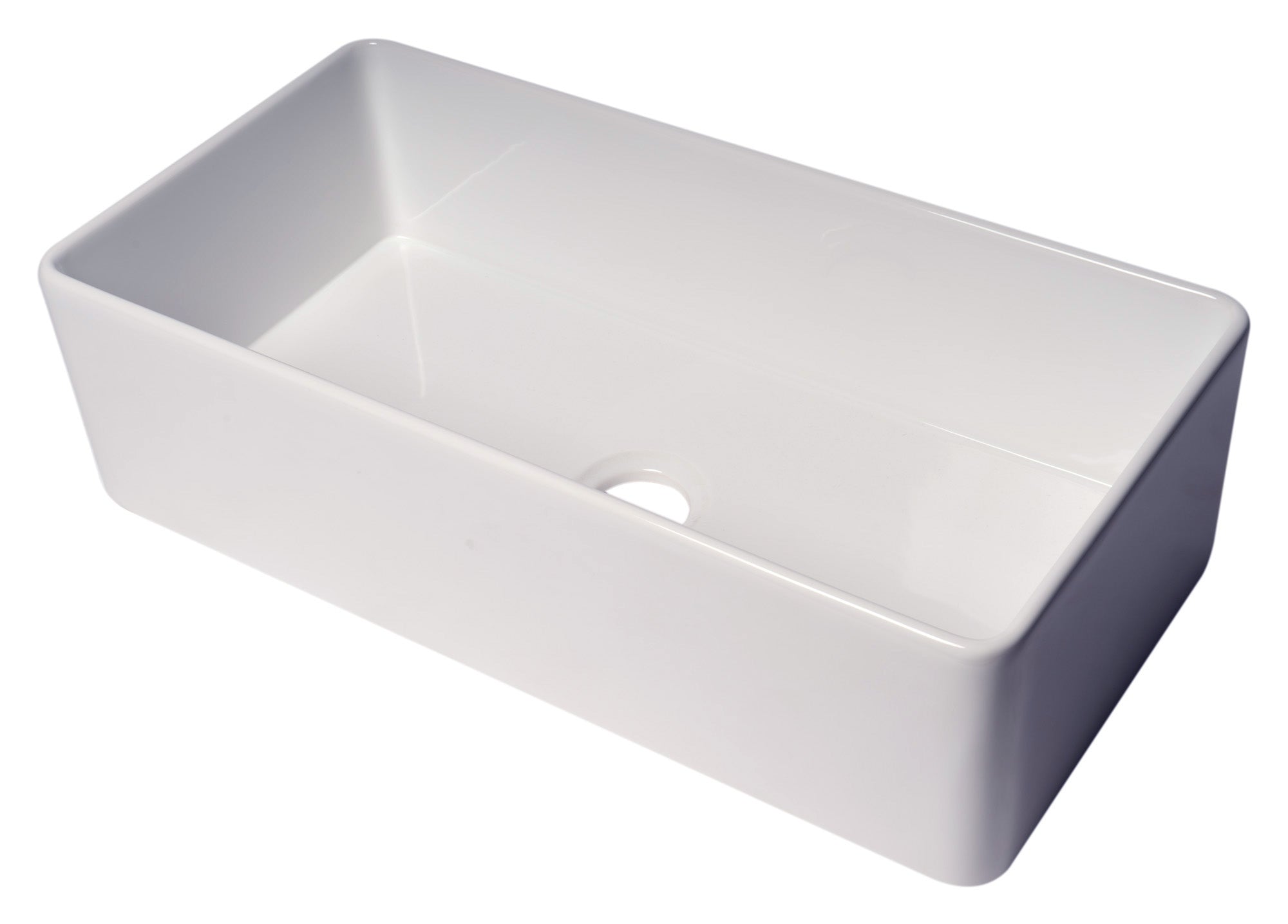ALFI Brand - 36" White Thin Wall Single Bowl Smooth Apron Fireclay Kitchen Farm Sink | ABF3618-W ALFI Brand - 36" White Thin Wall Single Bowl Smooth Apron Fireclay Kitchen Farm Sink | ABF3618-W