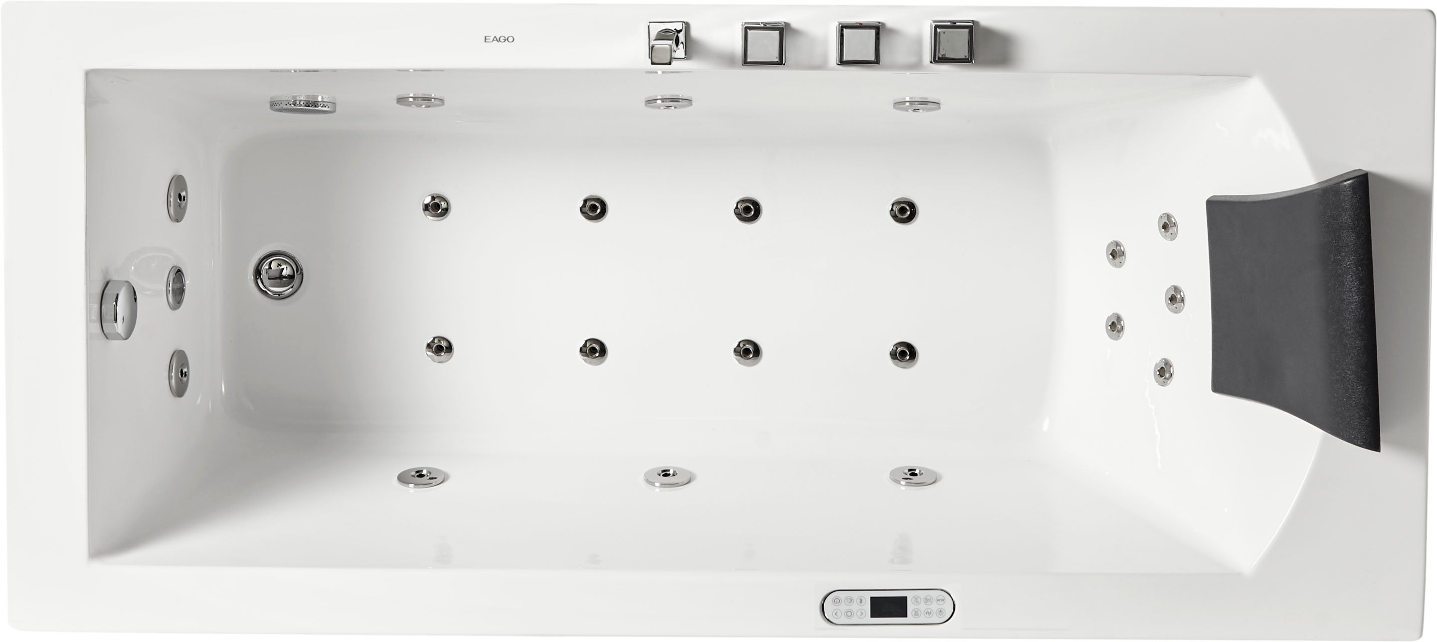 EAGO - 6 ft Acrylic White Rectangular Whirlpool Bathtub w Fixtures | AM154ETL-L6 EAGO - 6 ft Acrylic White Rectangular Whirlpool Bathtub w Fixtures | AM154ETL-L6