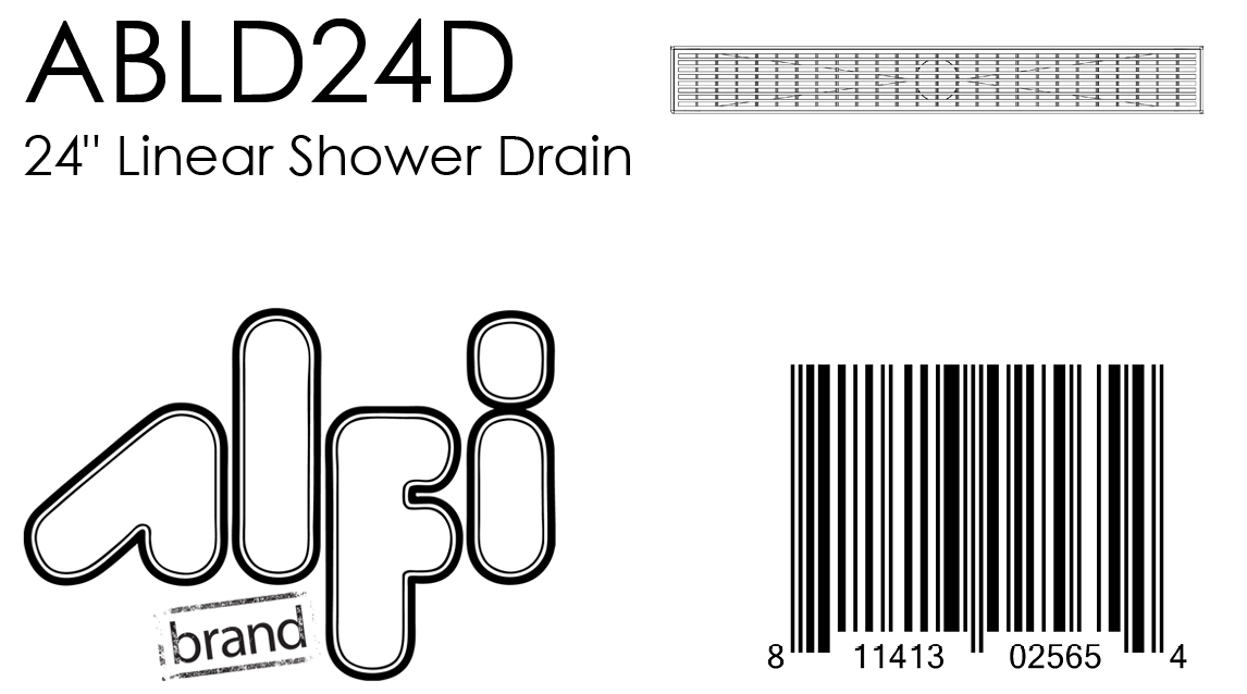 ALFI Brand - 24" Modern Stainless Steel Linear Shower Drain with Groove Lines | ABLD24D ALFI Brand - 24" Modern Stainless Steel Linear Shower Drain with Groove Lines | ABLD24D