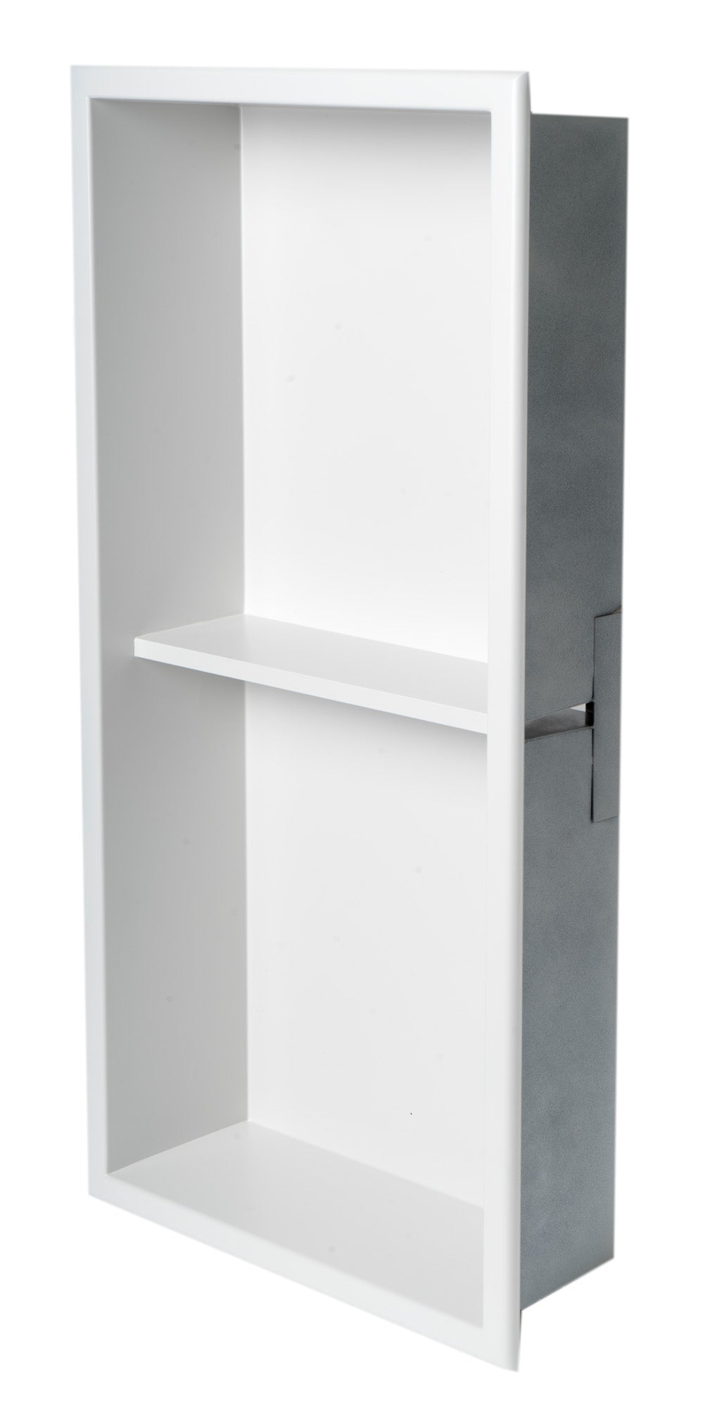 ALFI Brand - 12 x 24 White Matte Stainless Steel Vertical Double Shelf Bath Shower Niche | ABNC1224-W ALFI Brand - 12 x 24 White Matte Stainless Steel Vertical Double Shelf Bath Shower Niche | ABNC1224-W