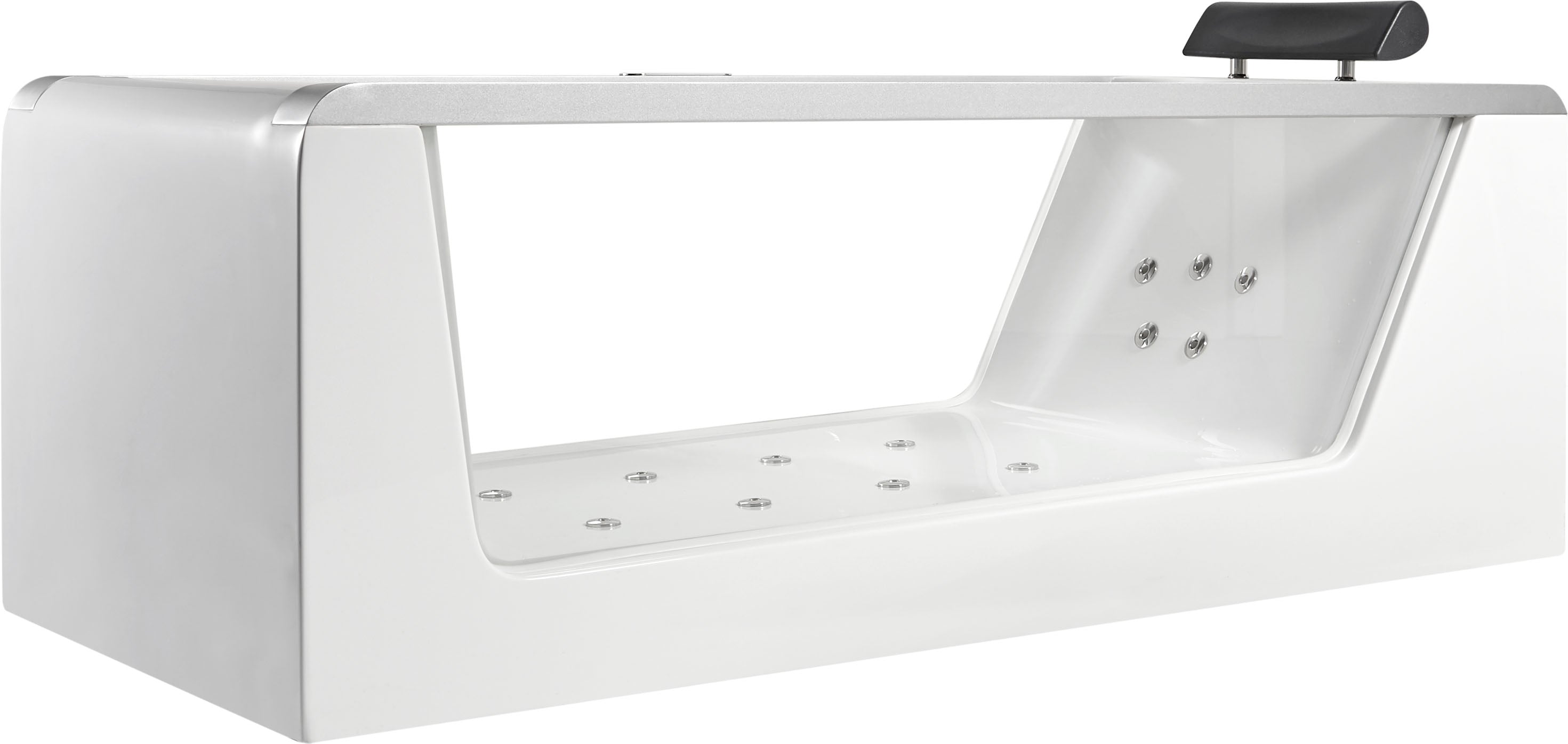 EAGO - 6 ft Clear Rectangular Acrylic Whirlpool Bathtub | AM152ETL-6 EAGO - 6 ft Clear Rectangular Acrylic Whirlpool Bathtub | AM152ETL-6