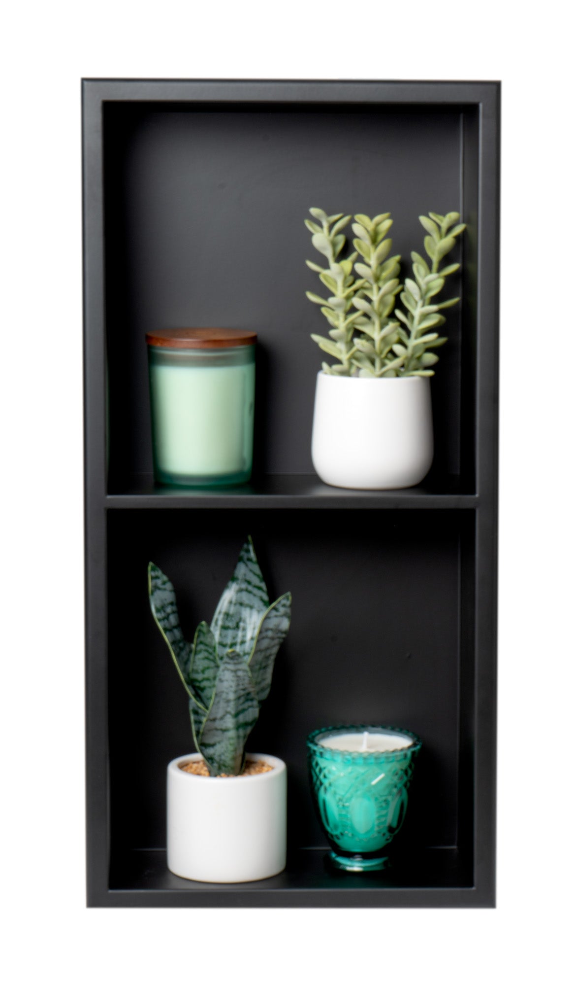 ALFI Brand - 12 x 24 Black Matte Stainless Steel Vertical Double Shelf Bath Shower Niche | ABNC1224-BLA ALFI Brand - 12 x 24 Black Matte Stainless Steel Vertical Double Shelf Bath Shower Niche | ABNC1224-BLA