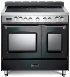 Verona - Prestige 36" Electric Glass Top Double Oven Range - 5 Elements - Stainless Steel, Matte Black, White Verona - Prestige 36" Electric Glass Top Double Oven Range - 5 Elements - Stainless Steel, Matte Black, White