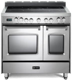 Verona - Prestige 36" Electric Glass Top Double Oven Range - 5 Elements - Stainless Steel, Matte Black, White Verona - Prestige 36" Electric Glass Top Double Oven Range - 5 Elements - Stainless Steel, Matte Black, White
