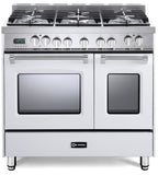 Verona - Prestige 36" Dual Fuel Double Oven Range - 5 Burners - Stainless Steel, Matte Black, White Verona - Prestige 36" Dual Fuel Double Oven Range - 5 Burners - Stainless Steel, Matte Black, White