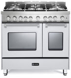 Verona - Prestige 36" Gas Double Oven Range - 5 Burners - Stainless Steel, Matte Black, White Verona - Prestige 36" Gas Double Oven Range - 5 Burners - Stainless Steel, Matte Black, White