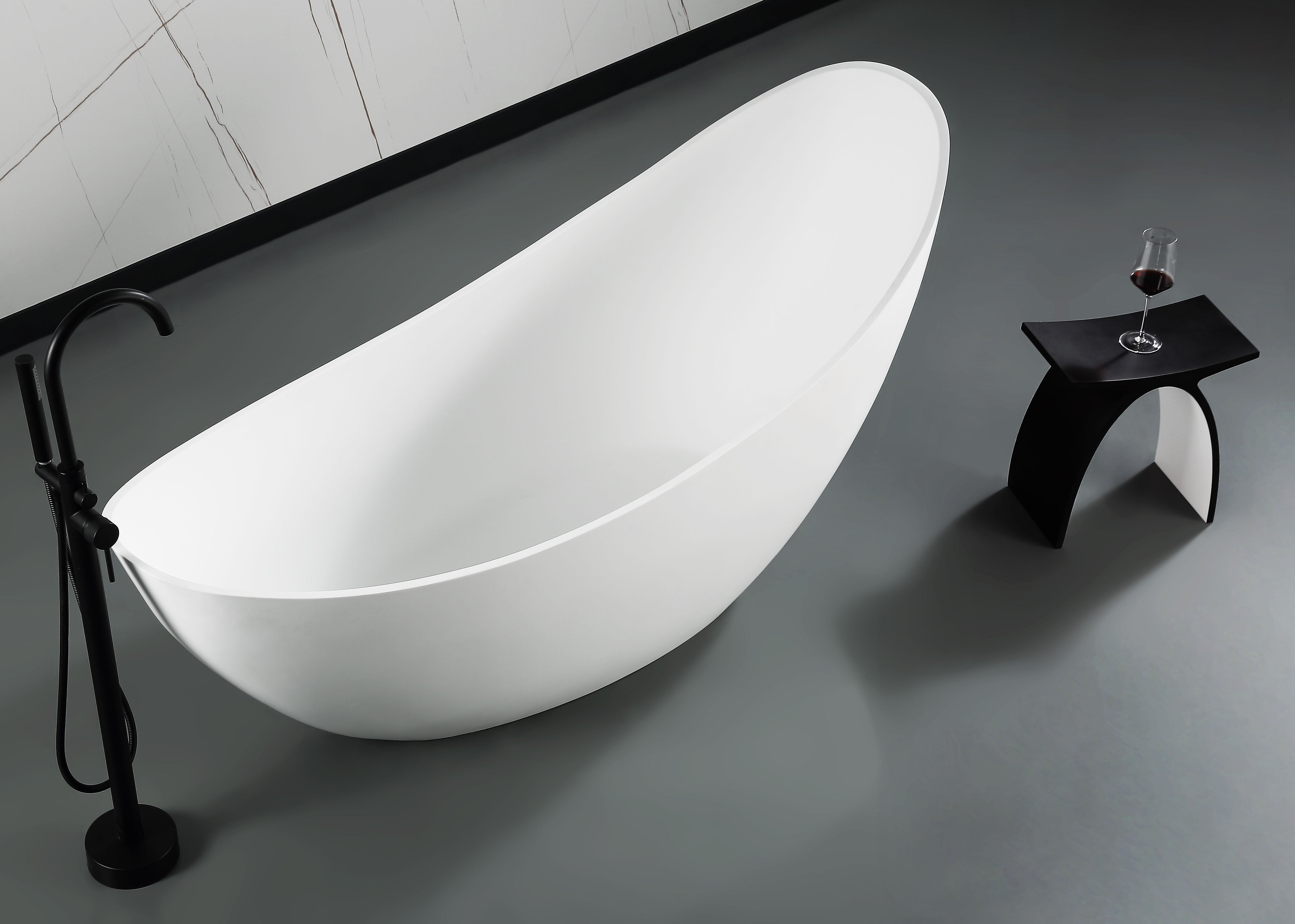 ALFI Brand - Black Matte Arched Solid Surface Resin Bathroom / Shower Stool | ABST77BM ALFI Brand - Black Matte Arched Solid Surface Resin Bathroom / Shower Stool | ABST77BM