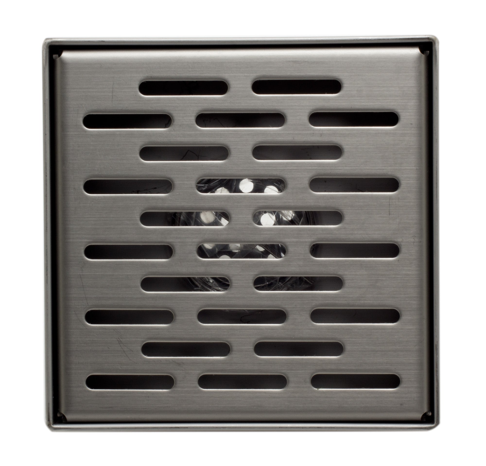 ALFI Brand - 5" x 5" Modern Square Stainless Steel Shower Drain with Groove Holes | ABSD55C-BSS ALFI Brand - 5" x 5" Modern Square Stainless Steel Shower Drain with Groove Holes | ABSD55C-BSS
