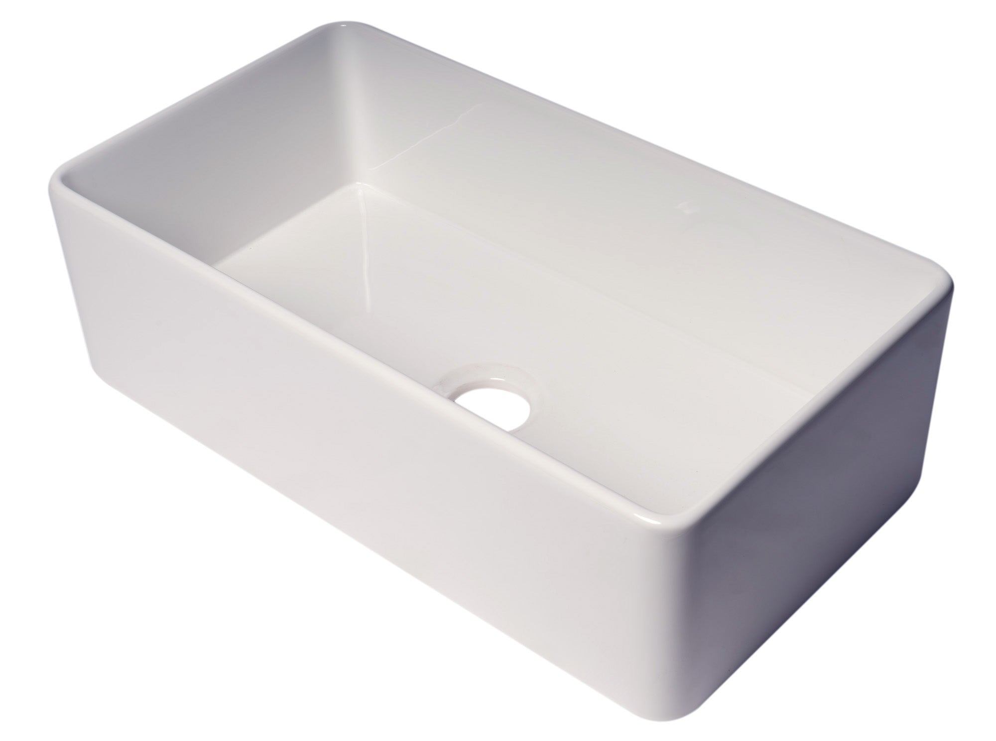 ALFI Brand - 33" White Thin Wall Single Bowl Smooth Apron Fireclay Kitchen Farm Sink | ABF3318S-W ALFI Brand - 33" White Thin Wall Single Bowl Smooth Apron Fireclay Kitchen Farm Sink | ABF3318S-W