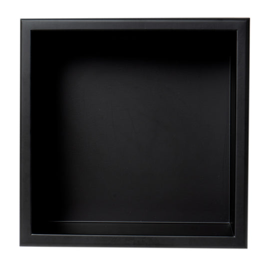 ALFI Brand - 12" x 12" Black Matte Stainless Steel Square Single Shelf Bath Shower Niche | ABNC1212-BLA