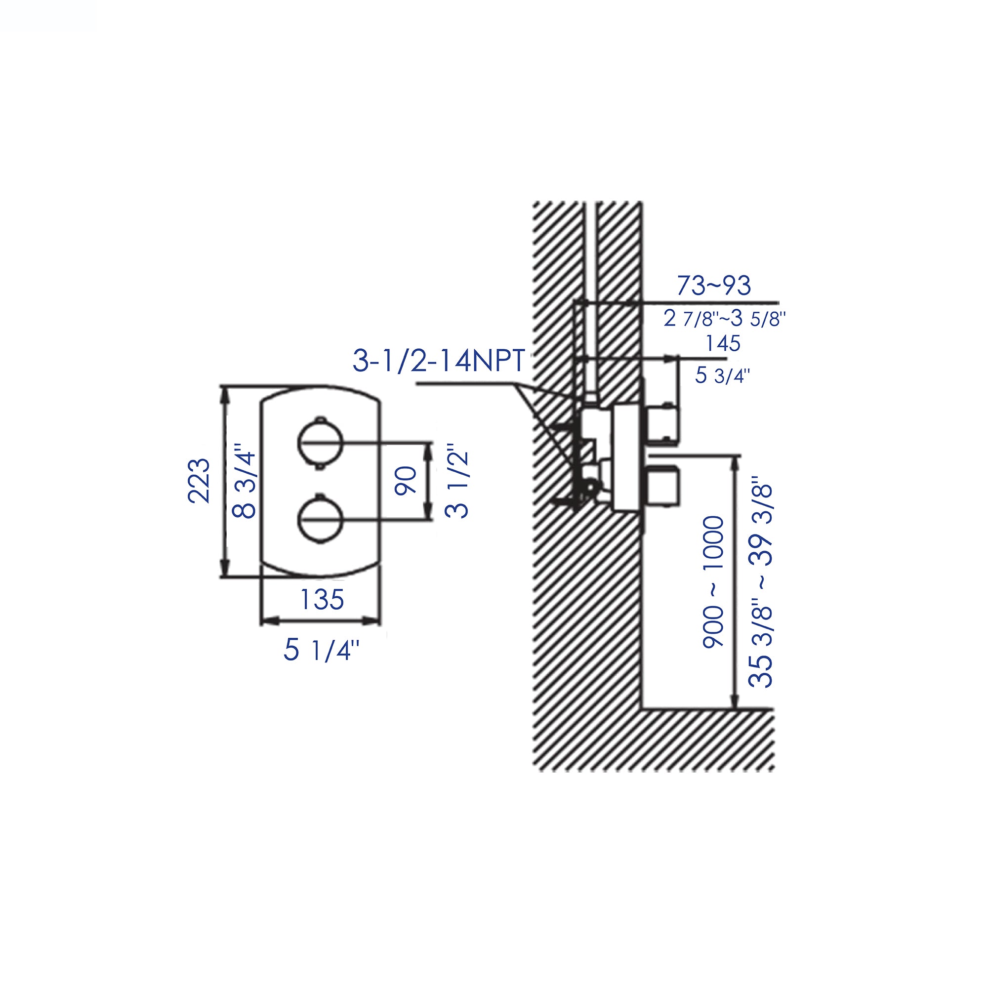 ALFI Brand - Brushed Nickel Round Knob 1 Way Thermostatic Shower Mixer | AB3809-BN ALFI Brand - Brushed Nickel Round Knob 1 Way Thermostatic Shower Mixer | AB3809-BN