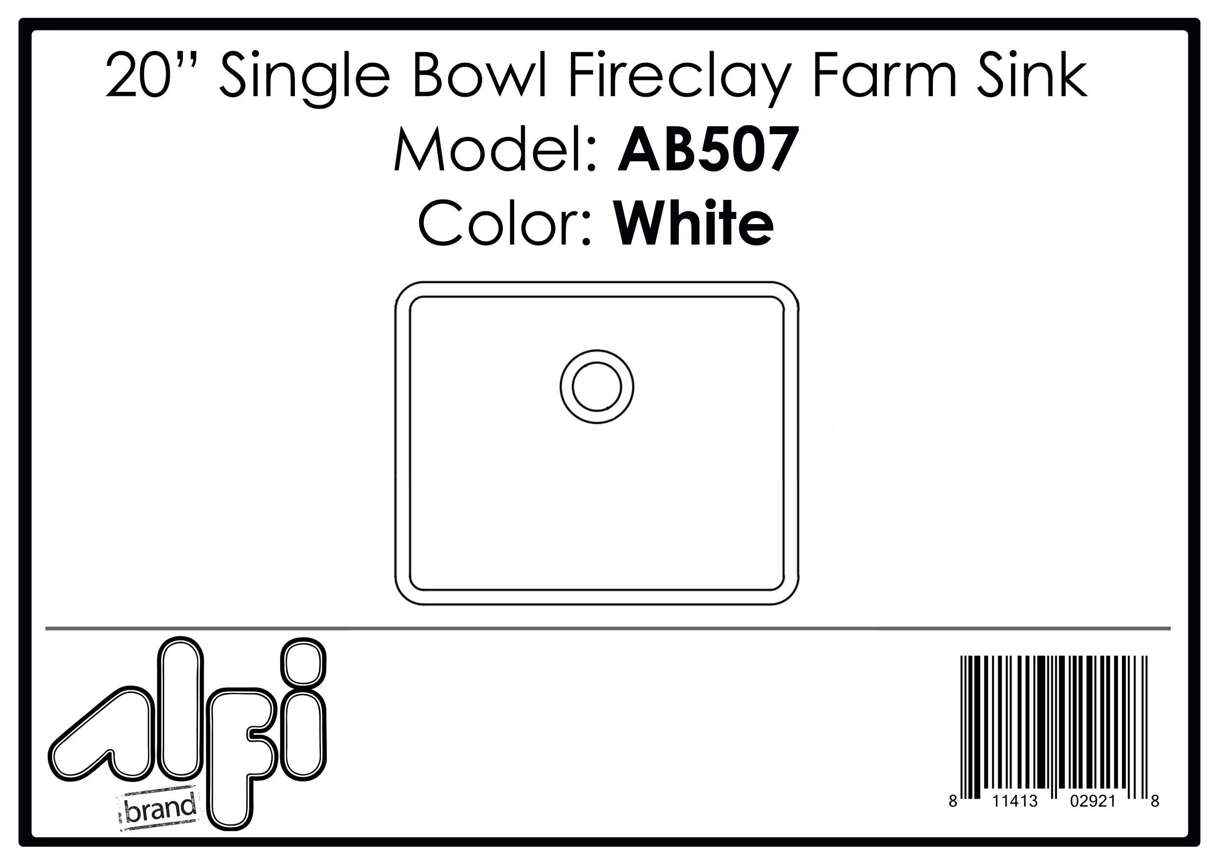 ALFI Brand - White 20" Single Bowl Apron Fireclay Farmhouse Kitchen Sink | AB507 ALFI Brand - White 20" Single Bowl Apron Fireclay Farmhouse Kitchen Sink | AB507