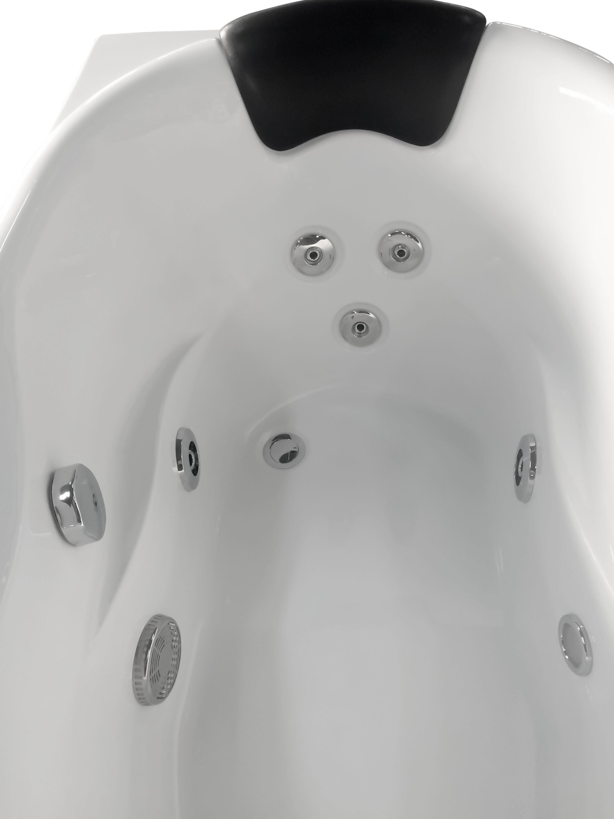 EAGO - 5'' White Acrylic Corner Whirlpool Bathtub - Drain on Left | AM175-L EAGO - 5'' White Acrylic Corner Whirlpool Bathtub - Drain on Left | AM175-L