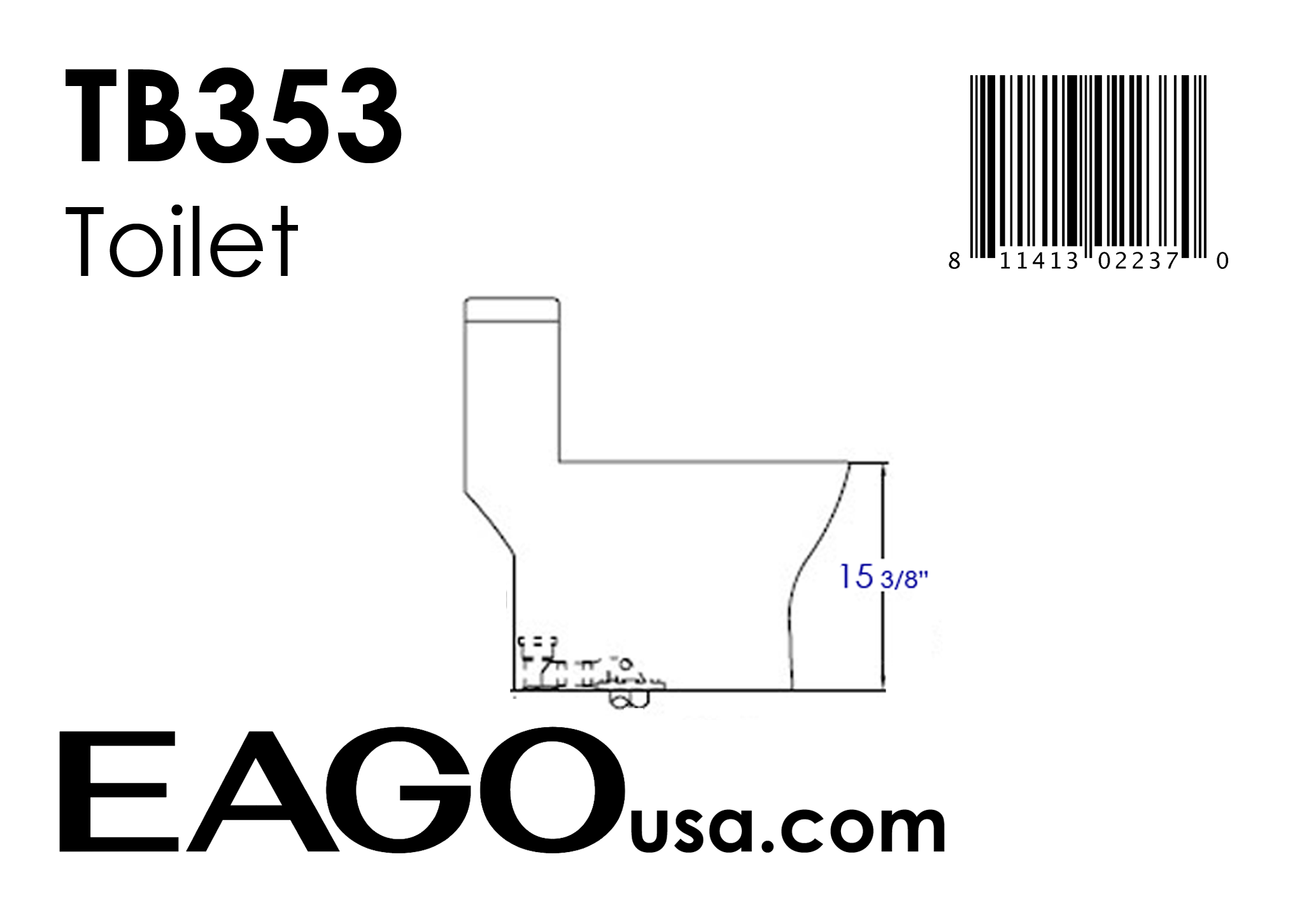 EAGO - DUAL FLUSH ONE PIECE ECO-FRIENDLY HIGH EFFICIENCY LOW FLUSH CERAMIC TOILET | TB353 EAGO - DUAL FLUSH ONE PIECE ECO-FRIENDLY HIGH EFFICIENCY LOW FLUSH CERAMIC TOILET | TB353