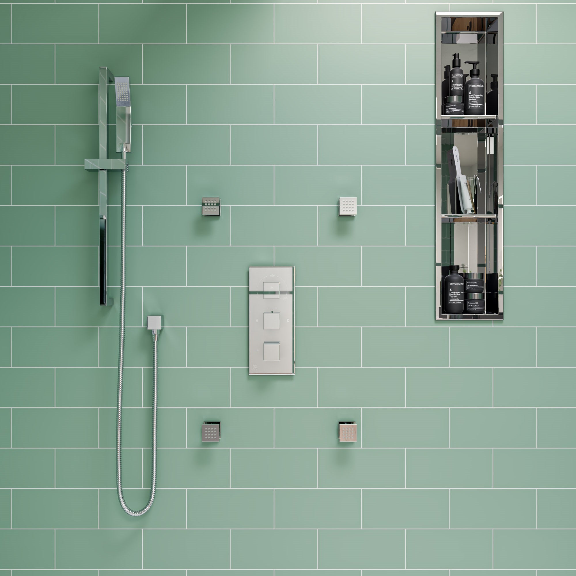 ALFI Brand - Polished Chrome Sliding Rail Hand Held Shower Head Set with Hose | AB7606-PC ALFI Brand - Polished Chrome Sliding Rail Hand Held Shower Head Set with Hose | AB7606-PC