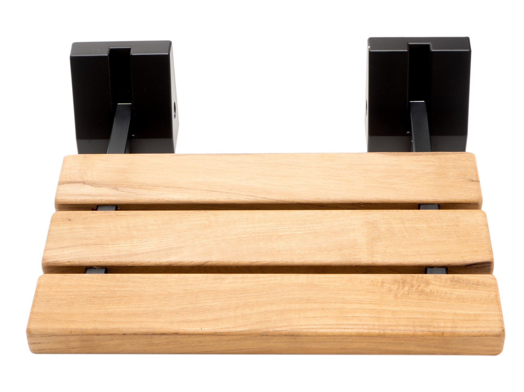 ALFI Brand - Black Matte 16" Wide Foldable Teak Shower Seat with Square Hardware | ABS16S-BM ALFI Brand - Black Matte 16" Wide Foldable Teak Shower Seat with Square Hardware | ABS16S-BM
