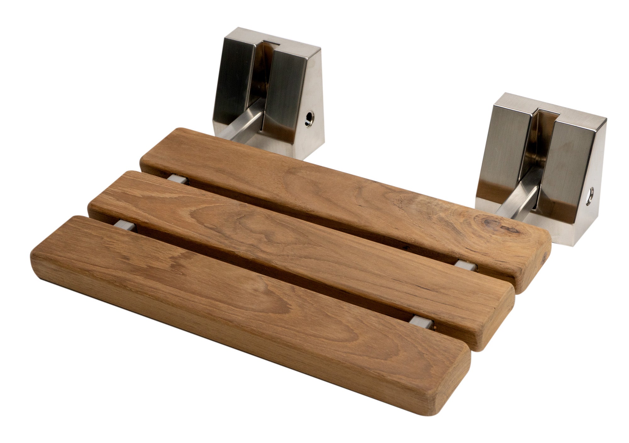 ALFI Brand - Brushed Nickel 16" Folding Teak Wood Shower Seat Bench | ABS16S-BN ALFI Brand - Brushed Nickel 16" Folding Teak Wood Shower Seat Bench | ABS16S-BN