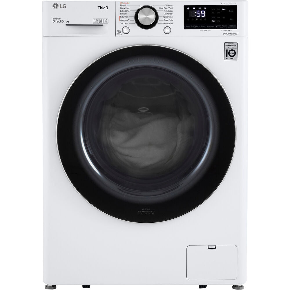 LG - 2.4 cu.ft. Smart wi-fi Enabled Compact Front Load Washer and LG - 7.4 Cu. Ft. Ultra Large Capacity White Smart Electric Vented Dryer LG - 2.4 cu.ft. Smart wi-fi Enabled Compact Front Load Washer and LG - 7.4 Cu. Ft. Ultra Large Capacity White Smart Electric Vented Dryer