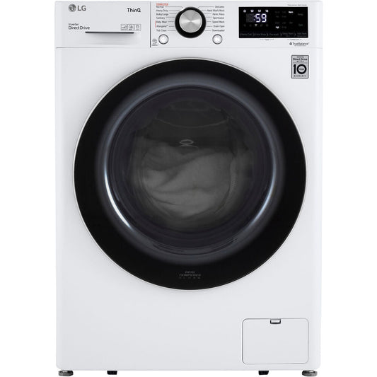 LG - 2.4 cu.ft. Smart wi-fi Enabled Compact Front Load Washer and LG - 7.4 Cu. Ft. Ultra Large Capacity White Smart Electric Vented Dryer