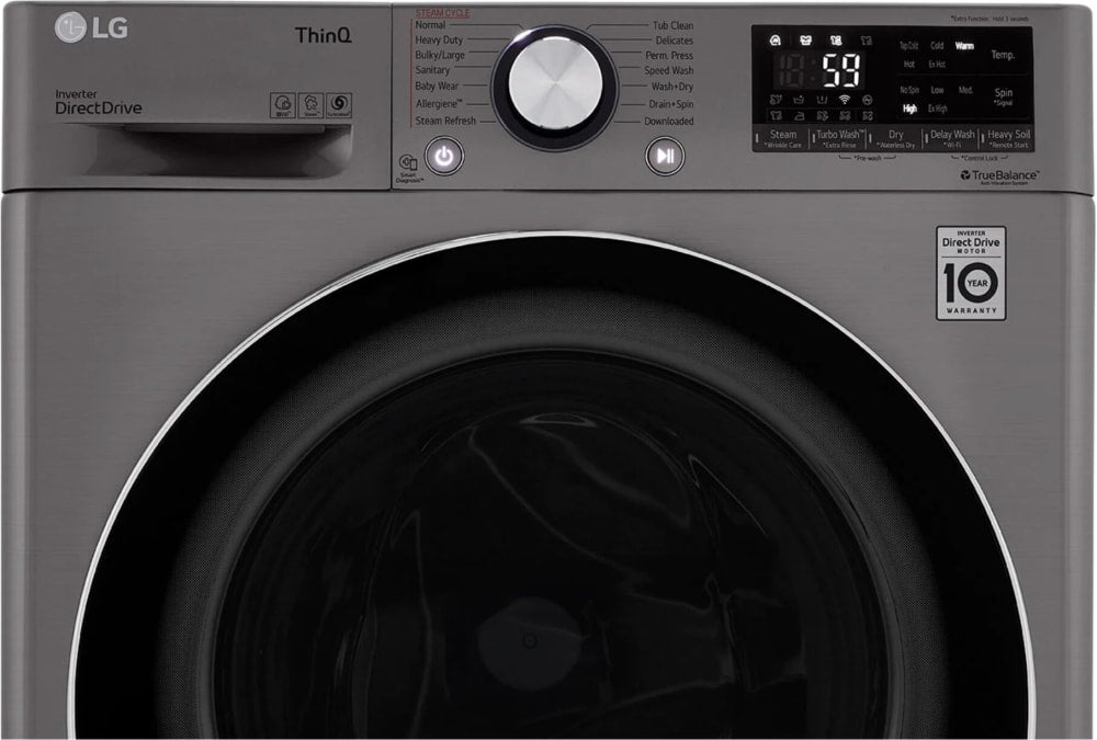 LG 2.3 CF / 24" Compact All-In-One Washer/Dryer, Ventless, ThinQ - Graphite WM3555HVA LG 2.3 CF / 24" Compact All-In-One Washer/Dryer, Ventless, ThinQ - Graphite WM3555HVA