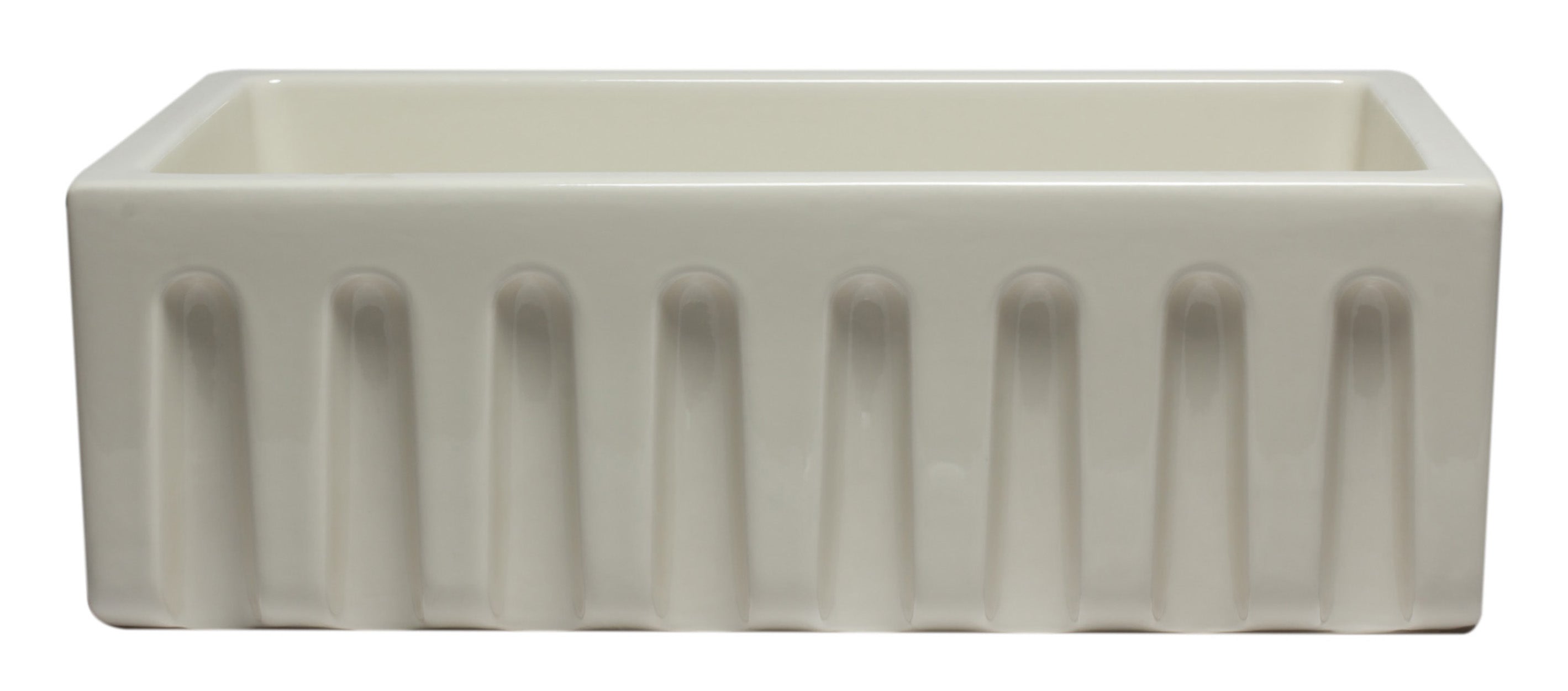 ALFI Brand - 30 inch Biscuit Reversible Smooth / Fluted Single Bowl Fireclay Farm Sink | AB3018HS-B ALFI Brand - 30 inch Biscuit Reversible Smooth / Fluted Single Bowl Fireclay Farm Sink | AB3018HS-B