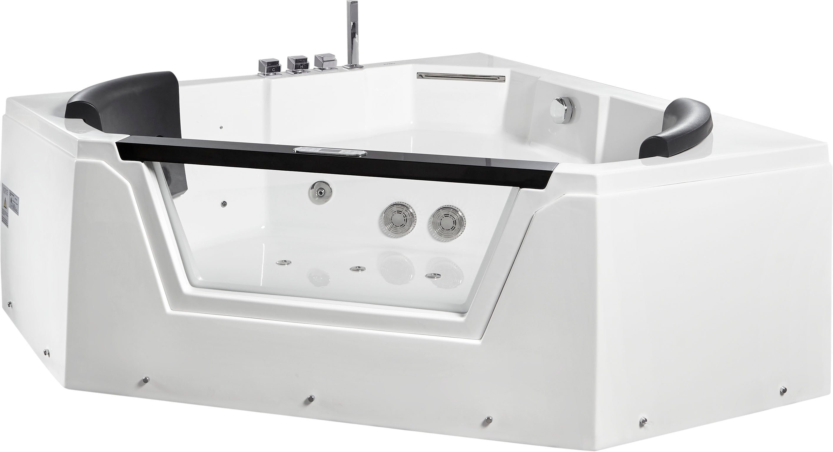 EAGO - 5 ft Clear Corner Acrylic Whirlpool Bathtub for Two | AM156ETL EAGO - 5 ft Clear Corner Acrylic Whirlpool Bathtub for Two | AM156ETL