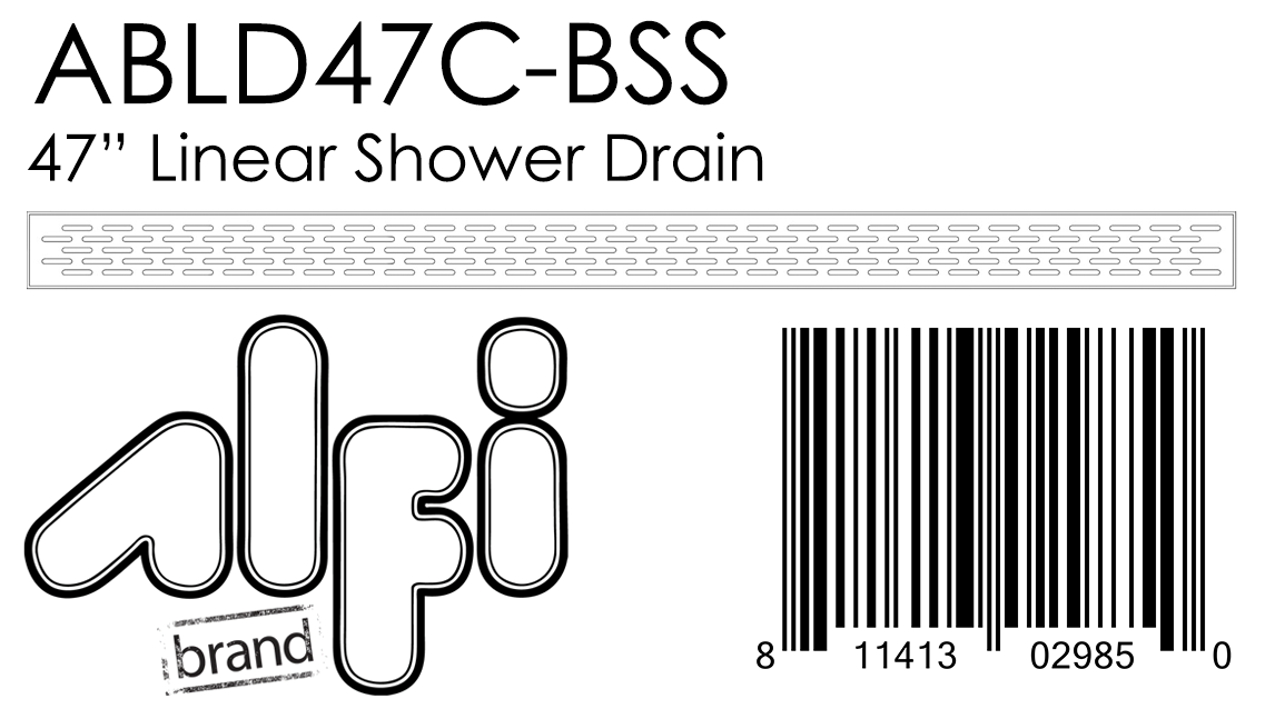 ALFI Brand - 47" Stainless Steel Linear Shower Drain with Groove Holes | ABLD47C-BSS ALFI Brand - 47" Stainless Steel Linear Shower Drain with Groove Holes | ABLD47C-BSS