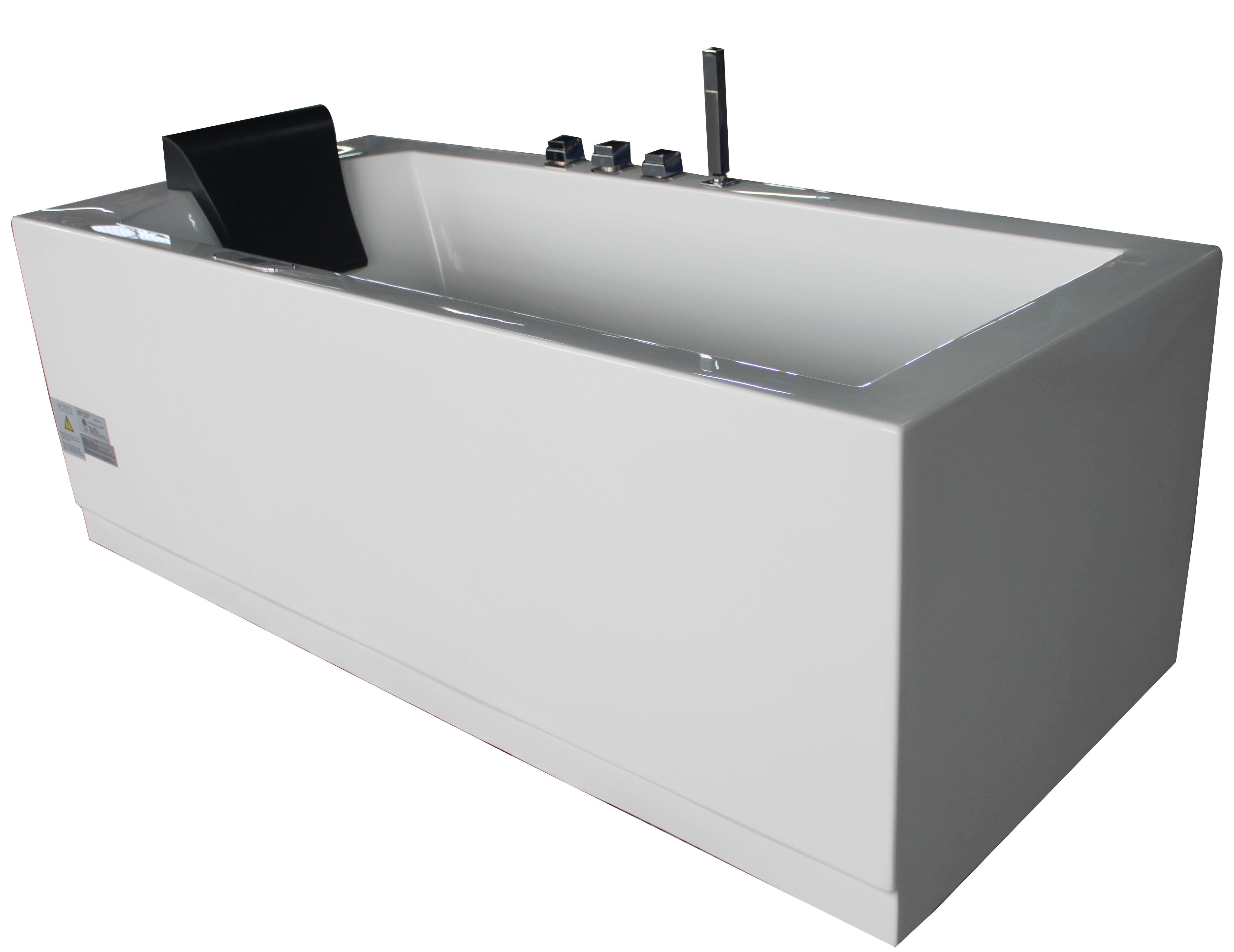 EAGO - 6 ft Acrylic White Rectangular Whirlpool Bathtub w Fixtures | AM154ETL-R6 EAGO - 6 ft Acrylic White Rectangular Whirlpool Bathtub w Fixtures | AM154ETL-R6