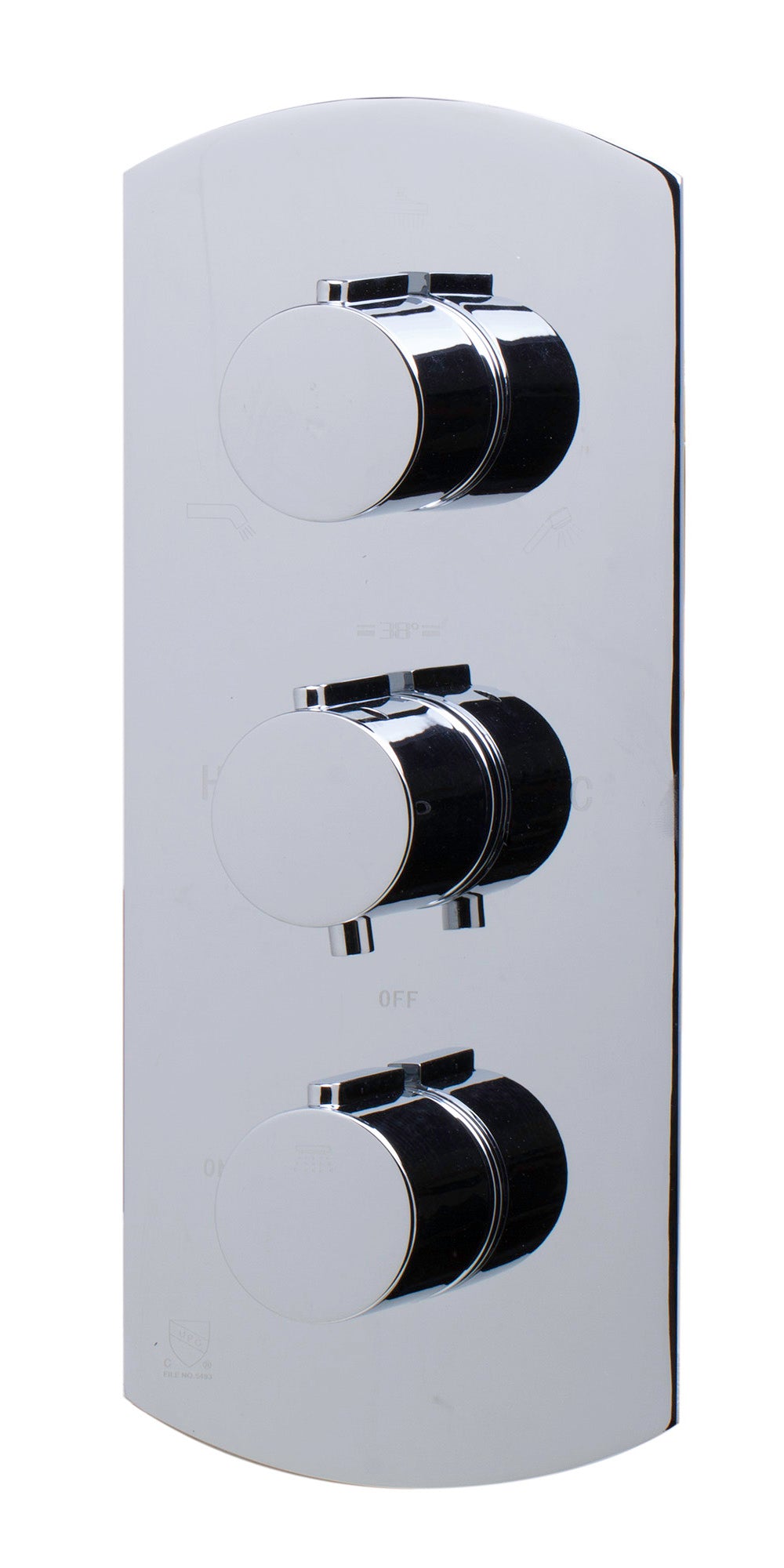 ALFI Brand - Polished Chrome Concealed 3-Way Thermostatic Valve Shower Mixer Round Knobs | AB4001-PC ALFI Brand - Polished Chrome Concealed 3-Way Thermostatic Valve Shower Mixer Round Knobs | AB4001-PC