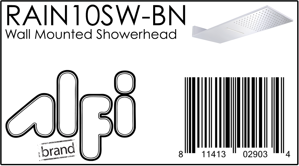 ALFI Brand - Brushed Nickel 10" Wall-Mounted Square Waterfall Rain Shower Head | RAIN10SW-BN ALFI Brand - Brushed Nickel 10" Wall-Mounted Square Waterfall Rain Shower Head | RAIN10SW-BN