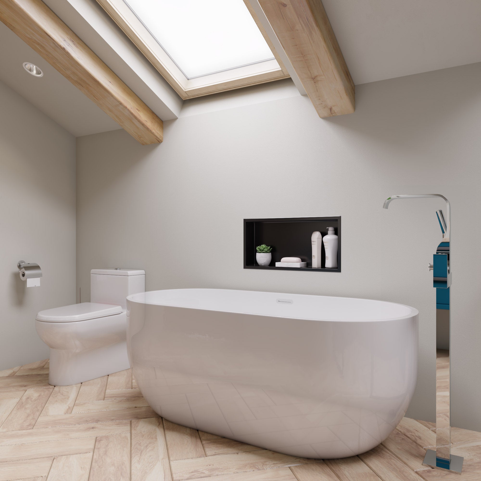 ALFI Brand - 59 inch White Oval Acrylic Free Standing Soaking Bathtub | AB8838 ALFI Brand - 59 inch White Oval Acrylic Free Standing Soaking Bathtub | AB8838