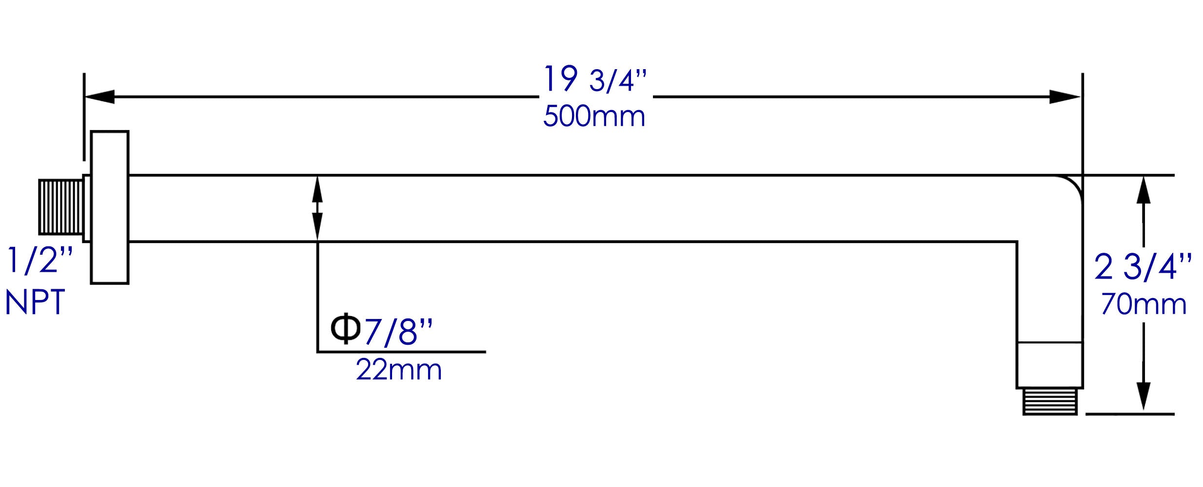 ALFI Brand - Brushed Nickel 20" Round Wall Shower Arm | ABSA20R-BN ALFI Brand - Brushed Nickel 20" Round Wall Shower Arm | ABSA20R-BN