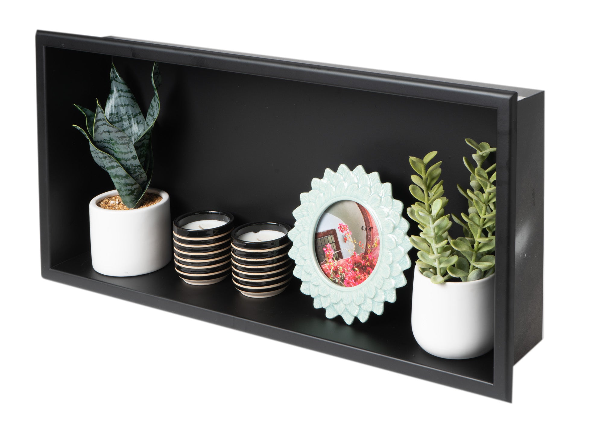 ALFI Brand - 24 x 12 Black Matte Stainless Steel Horizontal Single Shelf Bath Shower Niche | ABNC2412-BLA ALFI Brand - 24 x 12 Black Matte Stainless Steel Horizontal Single Shelf Bath Shower Niche | ABNC2412-BLA