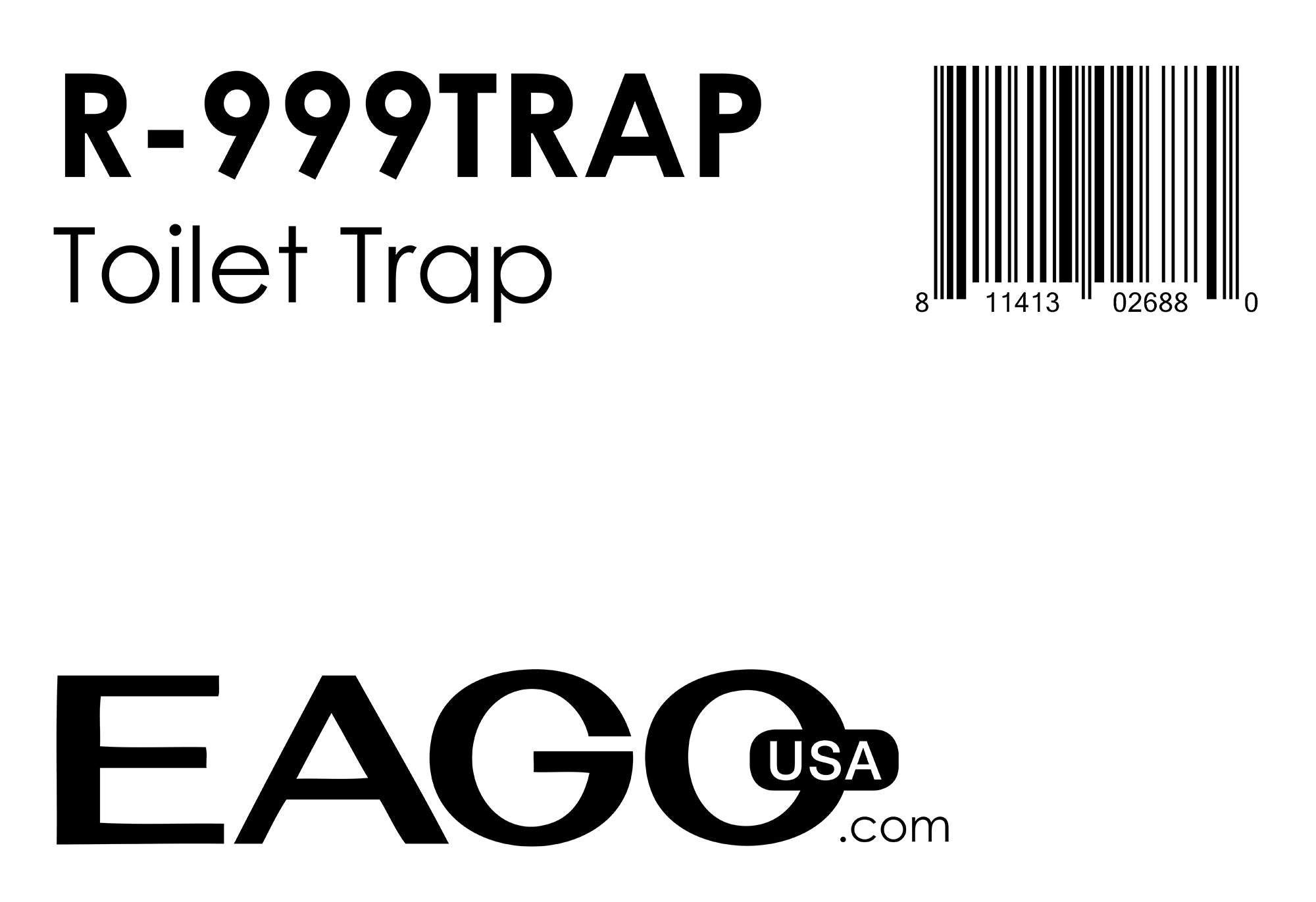 EAGO - Replacement PVC Toilet Trap TB336/TB358/TB351/TB353 | R-999TRAP EAGO - Replacement PVC Toilet Trap TB336/TB358/TB351/TB353 | R-999TRAP