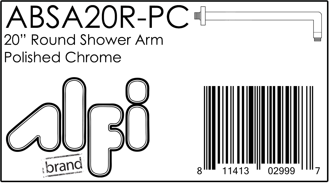 ALFI Brand - Polished Chrome 20" Round Wall Shower Arm | ABSA20R-PC ALFI Brand - Polished Chrome 20" Round Wall Shower Arm | ABSA20R-PC