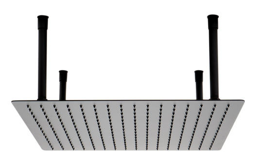 ALFI Brand - Matte Black Stainless Steel 20" Square Ultra-Thin Rain Shower Head | RAIN20S-BM