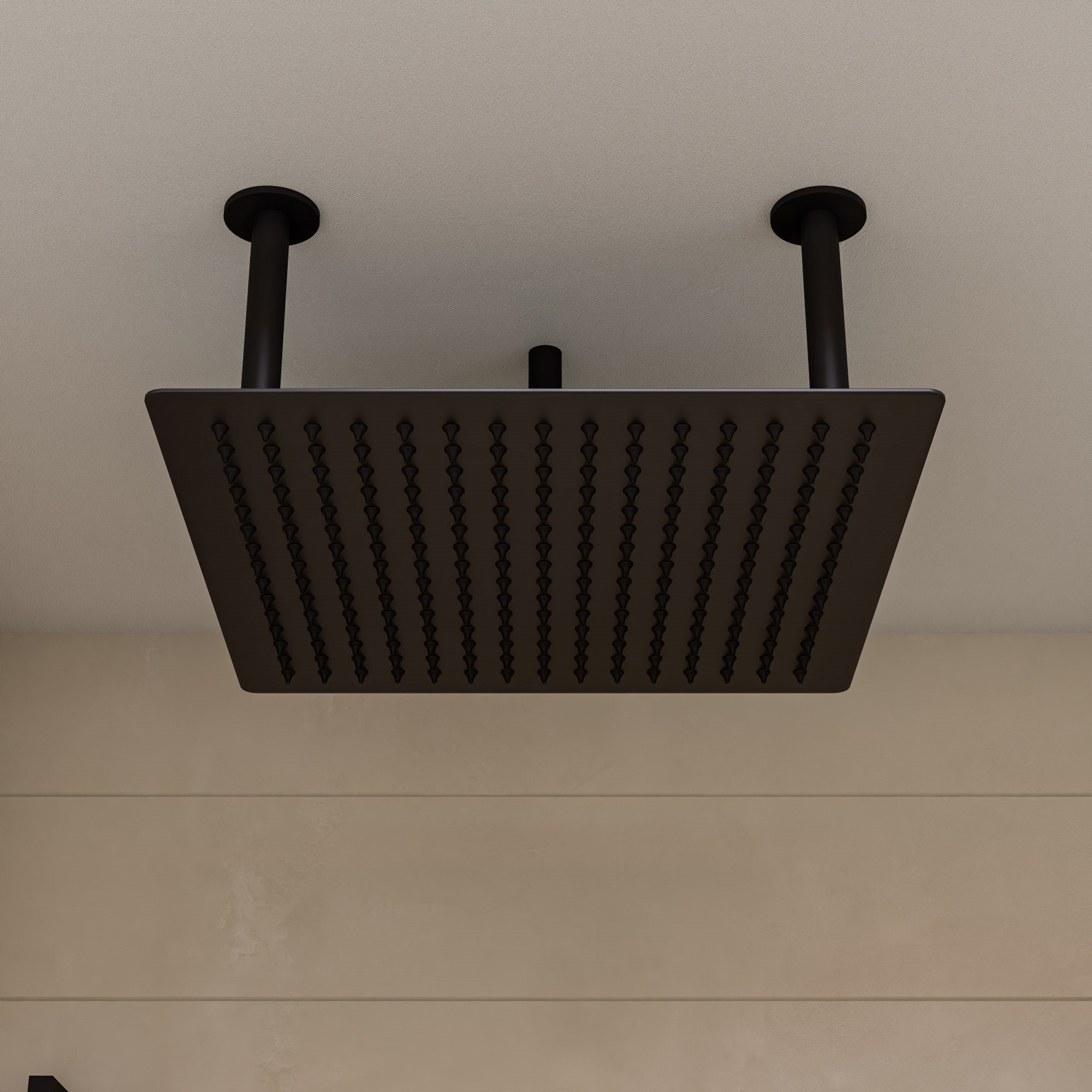 ALFI Brand - Matte Black Stainless Steel 20" Square Ultra-Thin Rain Shower Head | RAIN20S-BM ALFI Brand - Matte Black Stainless Steel 20" Square Ultra-Thin Rain Shower Head | RAIN20S-BM